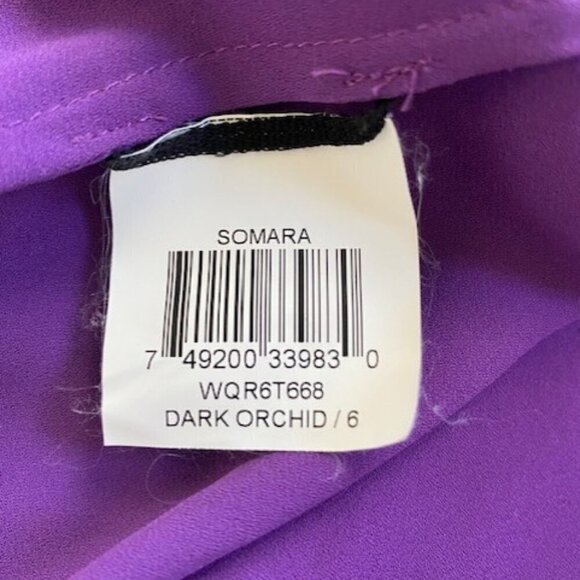 BCBG MAXAZRIA Somara One-Shouldered Asymmetrical Chiffon Purple Dress Sz 6 - Picture 14 of 14